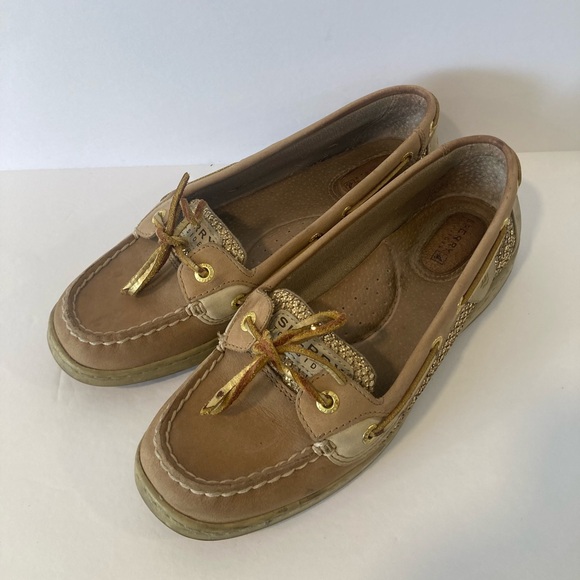 Sperry Angelfish Boat Gold Glitter Women’s Shoes Size 8 - Picture 1 of 16
